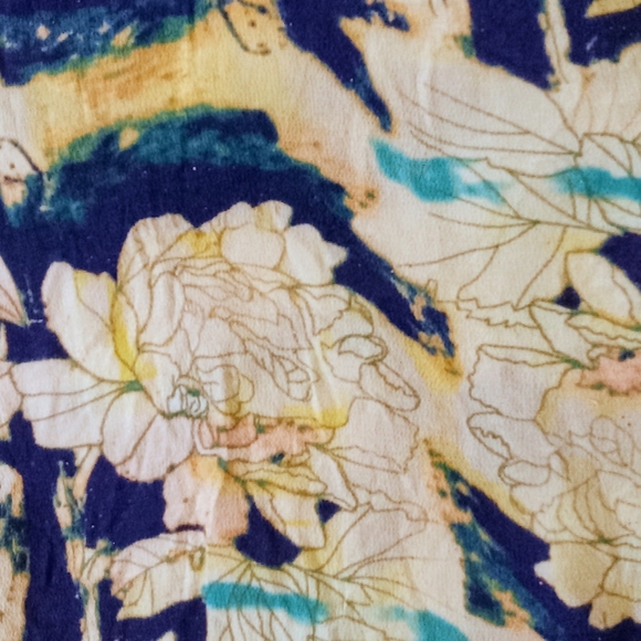 flynn skye lace up front unique floral tunic/ coverup/ minidress XS - Picture 5 of 6